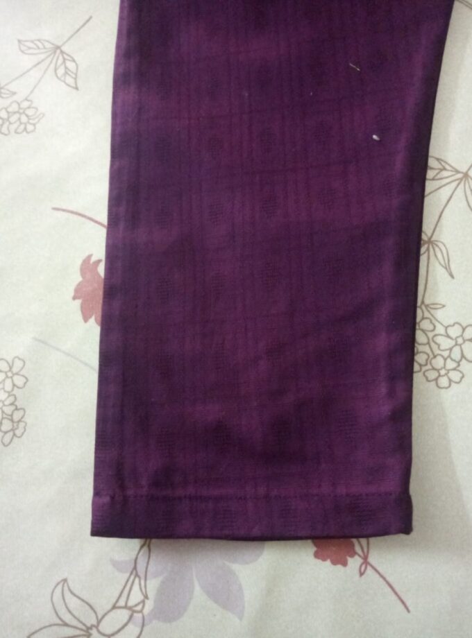 Girls' Deep Purple Embroidered Kurti