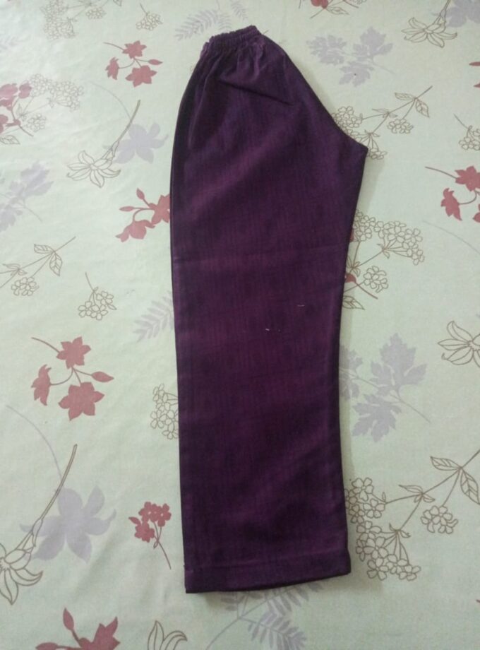 Girls' Deep Purple Embroidered Kurti