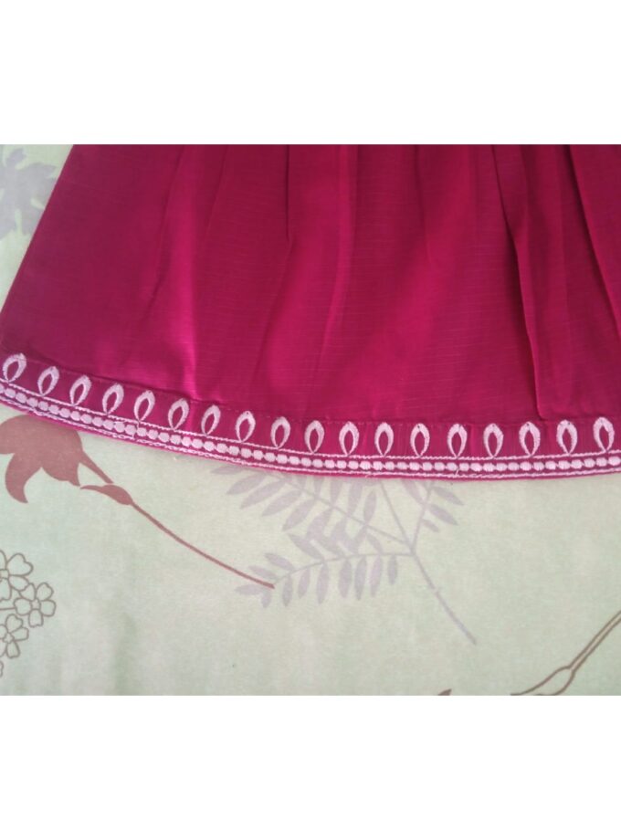 Girls' Pink Embroidered Frock