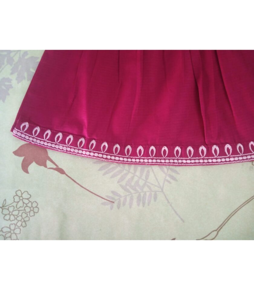 Girls' Pink Embroidered Frock - Image 6