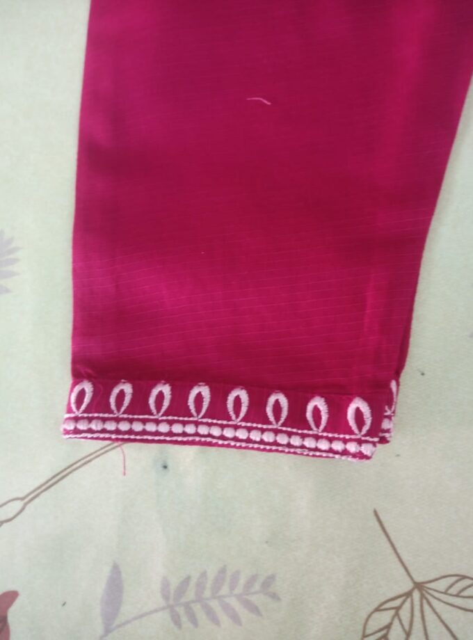 Girls' Pink Embroidered Frock