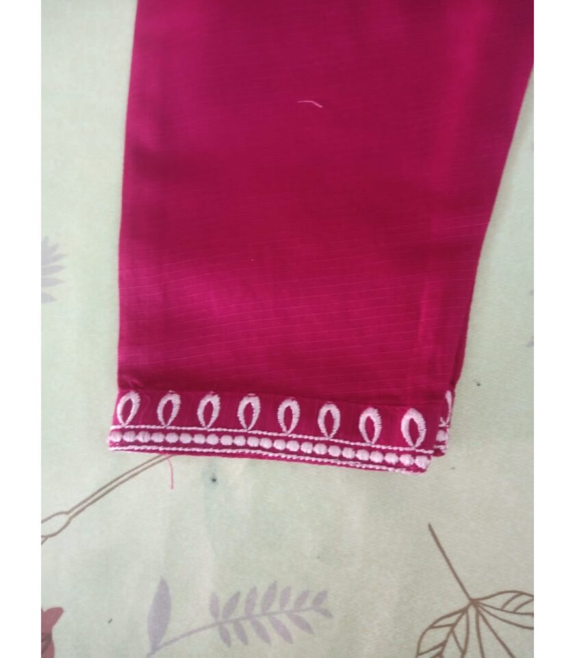 Girls' Pink Embroidered Frock - Image 8