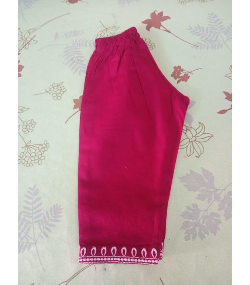 Girls' Pink Embroidered Frock - Image 7