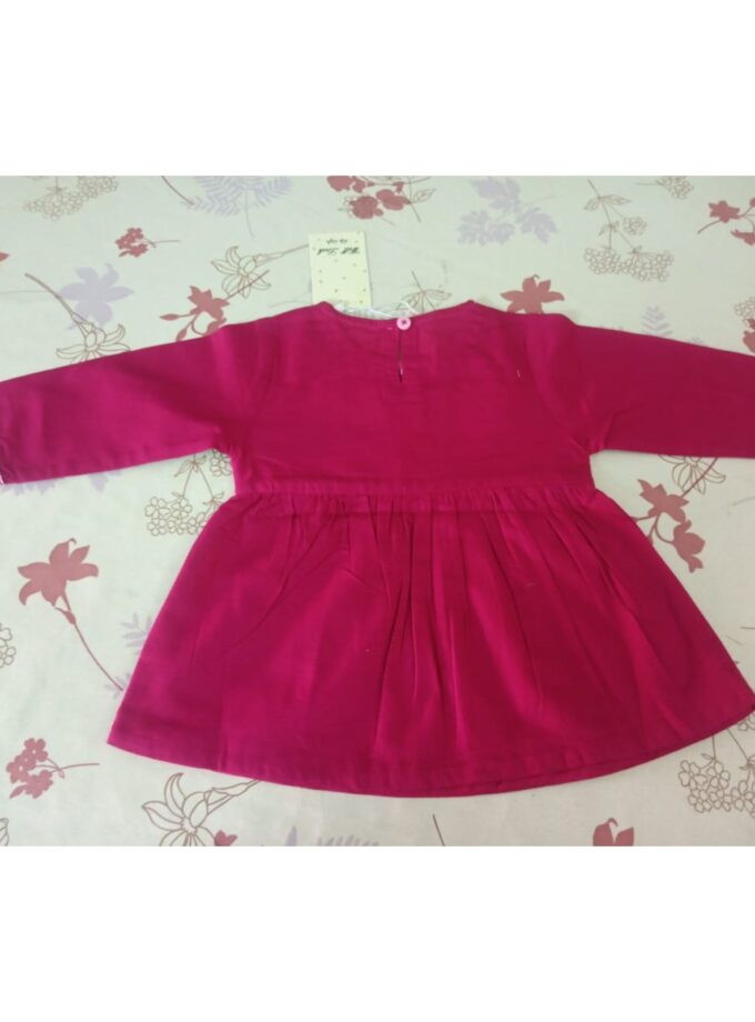 Girls' Pink Embroidered Frock