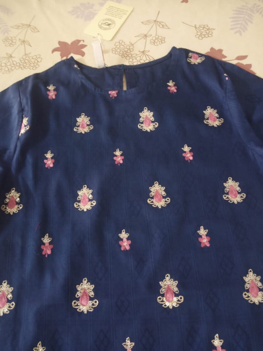 Royal Blue Embroidered Suit - Image 3