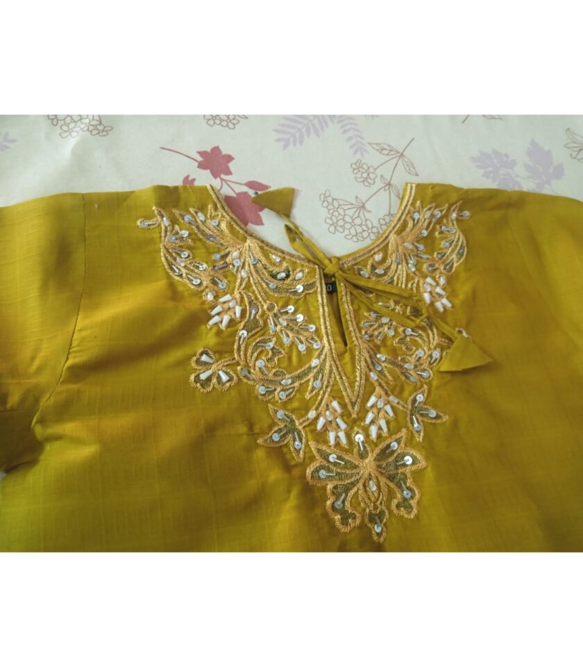 Olive Green Embroidered Suit - Image 3