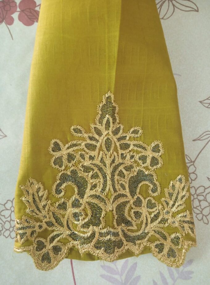 Olive Green Embroidered Suit