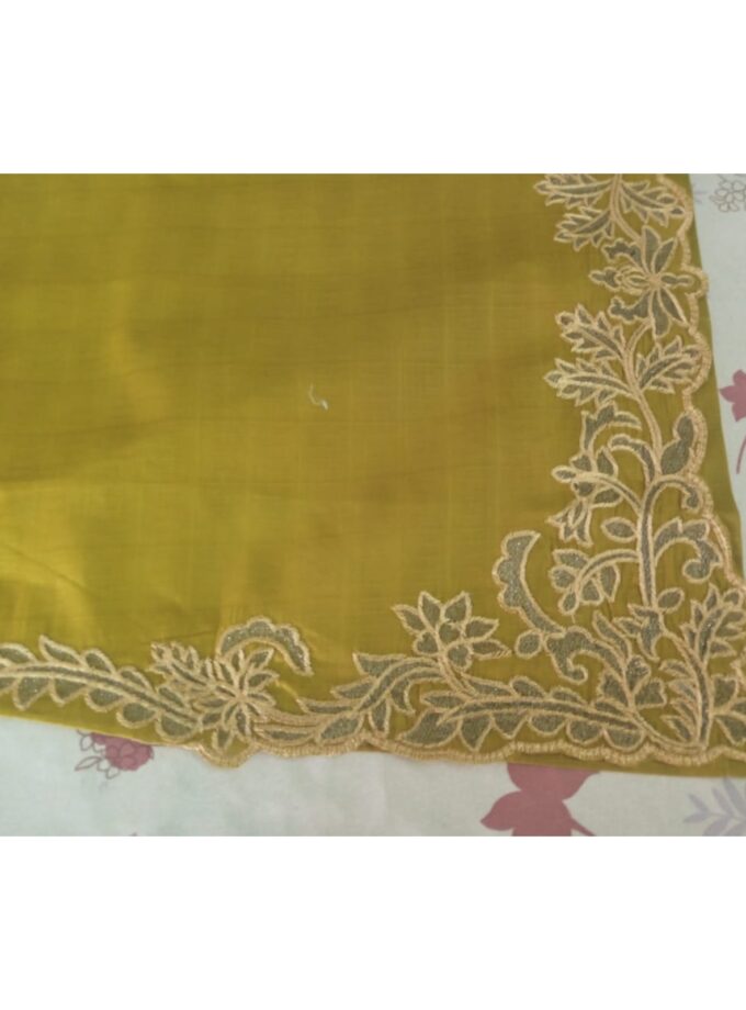 Olive Green Embroidered Suit