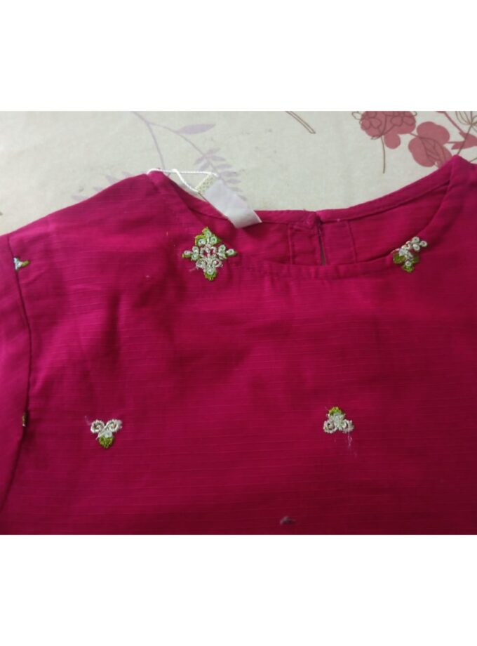 Ruby Elegance – Embroidered Kurta Set