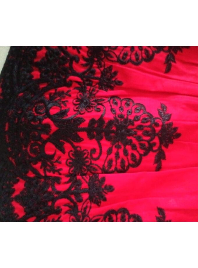Scarlet Elegance – Black Embroidered Frock