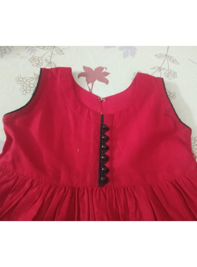 Scarlet Elegance – Black Embroidered Frock